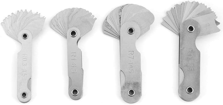 Radienlehre Set 4 Stücke, Edelstahl Radius Filet Gauge Konkave Messwerkzeug Radienschablone Gewindel