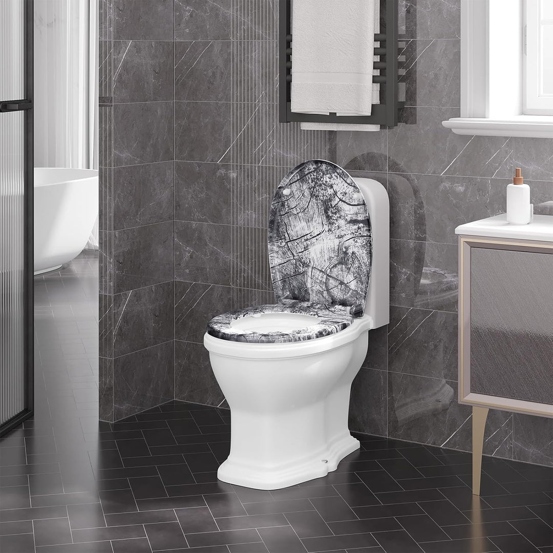 WOLTU Toilettendeckel, WC Sitz mit Absenkautomatik, Klodeckel Klobrille mit Quick-Release-Funktion,
