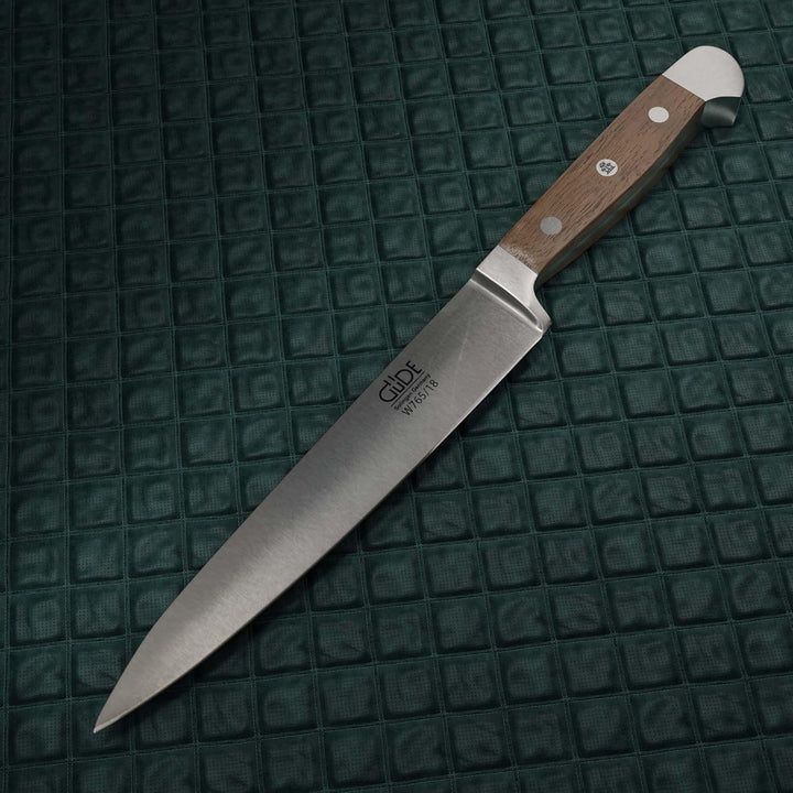 GÜDE Solingen - Filiermesser geschmiedet, 18 cm, Walnussholz, ALPHA WALNUSS, Doppelkropf, Handmade G