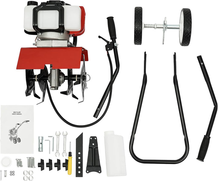 52CC Benzin Gartenhacke 2-Takt Motorhacke Bodenhacke 25-30cm Arbeitsbreite 8-10cm Arbeitstiefe