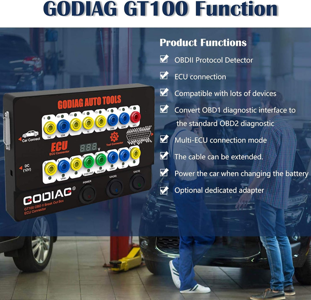 GODIAG Gt100 Kfz-Werkzeug Obd2-Anschlusskasten-SteuergeräTestecker, Zur Verwaltung Der Obdii-Protoko