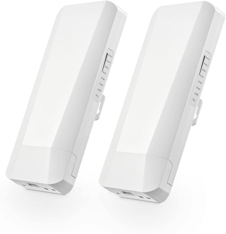 WLAN WiFi Wireless Bridge für den Aussenbereich, Punkt-zu-Punkt-WLAN-Brücke mit 2 Ethernet-Ports, 5