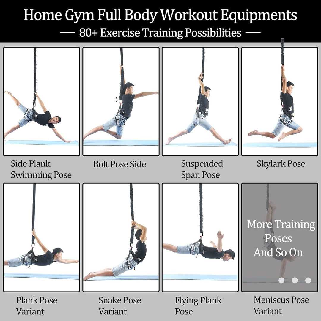 DASKING Heavy Bungee Band Set, Air Yoga Widerstand Bungee Stretch Gürtel, 4D Bungee Tanzseil, Exerci