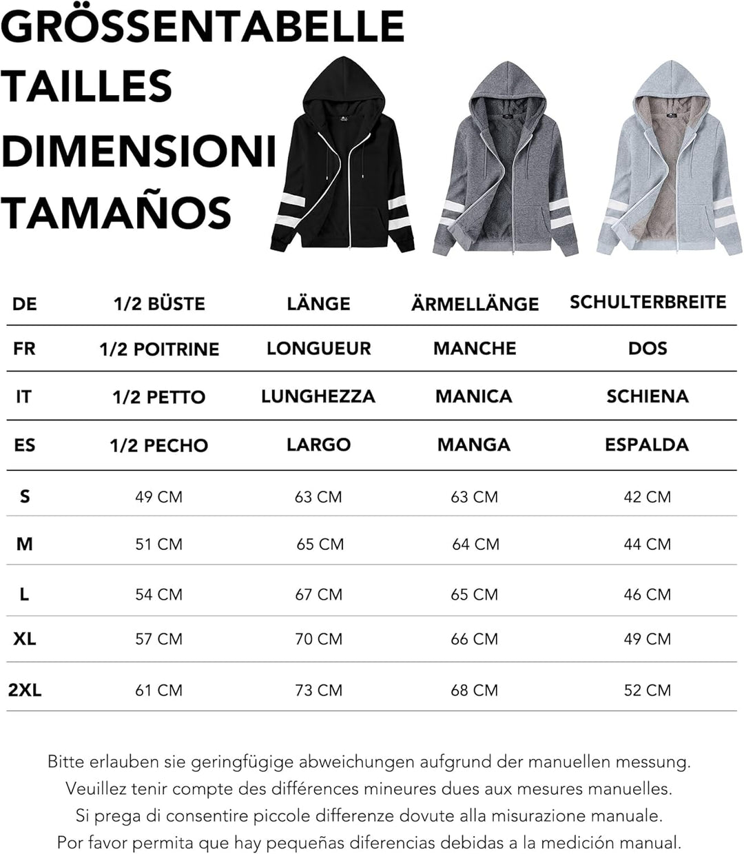 LLdress Sweatjacke Damen Fleecejacke mit Kapuze Hoodie für Frau Basic Kapuzenjacke mit Reissverschlu