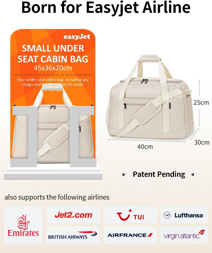 ECOHUB 30L Reisetasche Handgepäck Tasche, Easyjet Handgepäck 45x36x20 mit 14'' Laptop-Fach, Carry On