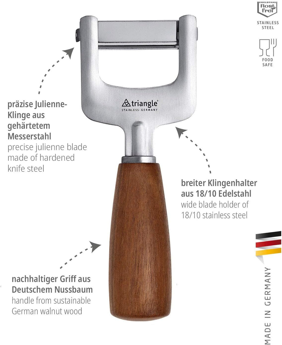 triangle 84 093 12 04_N Julienneschneider Soul Nussbaum Made in Solingen/Germany professionelle Qual