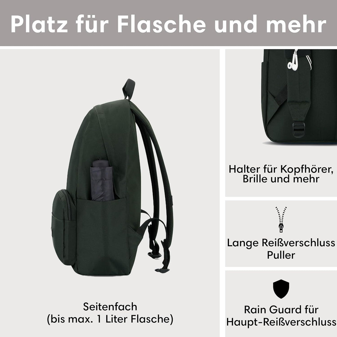 LARKSON Schulrucksack Mädchen & Jungen Teenager - No 3 - Rucksack Damen & Herren für Schule - 16" La
