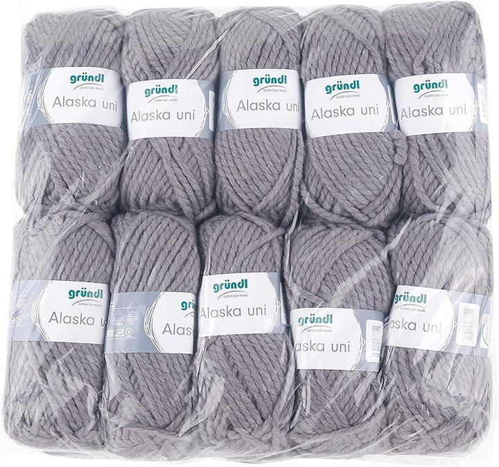 Gründl Alaska uni (Strick- und Häkelgarn mit wollartigem Charakter aus 80 % Polyacryl und 20 % Wolle