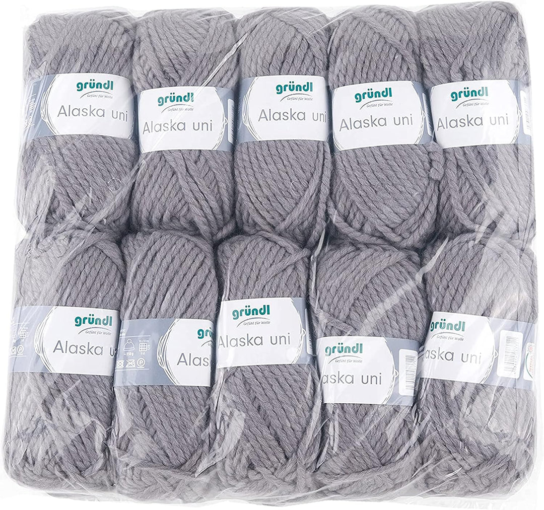 Gründl Alaska uni (Strick- und Häkelgarn mit wollartigem Charakter aus 80 % Polyacryl und 20 % Wolle