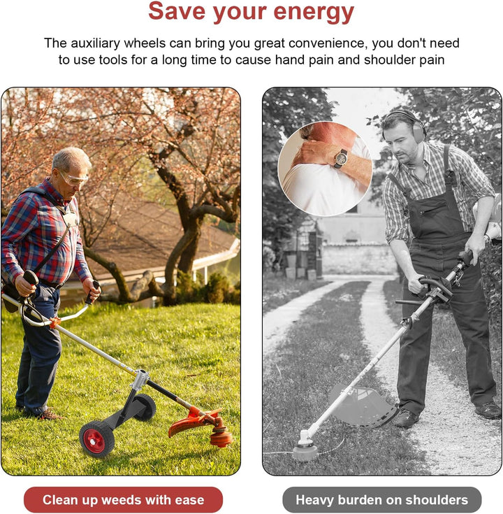Stützräder Für Trimmer, Universelle Weed Eater-Räder, Verstellbare Hilfsräder Für Mähe, Rad für Rase