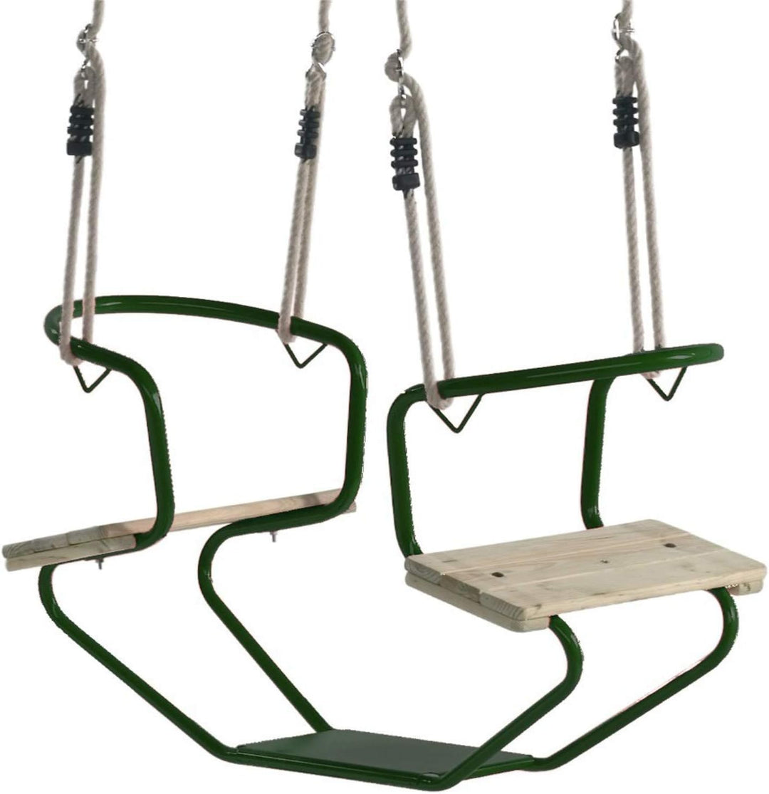 Loggyland Doppelschaukel Schiffsschaukel Schaukel für 2 Kinder (grün), Grün