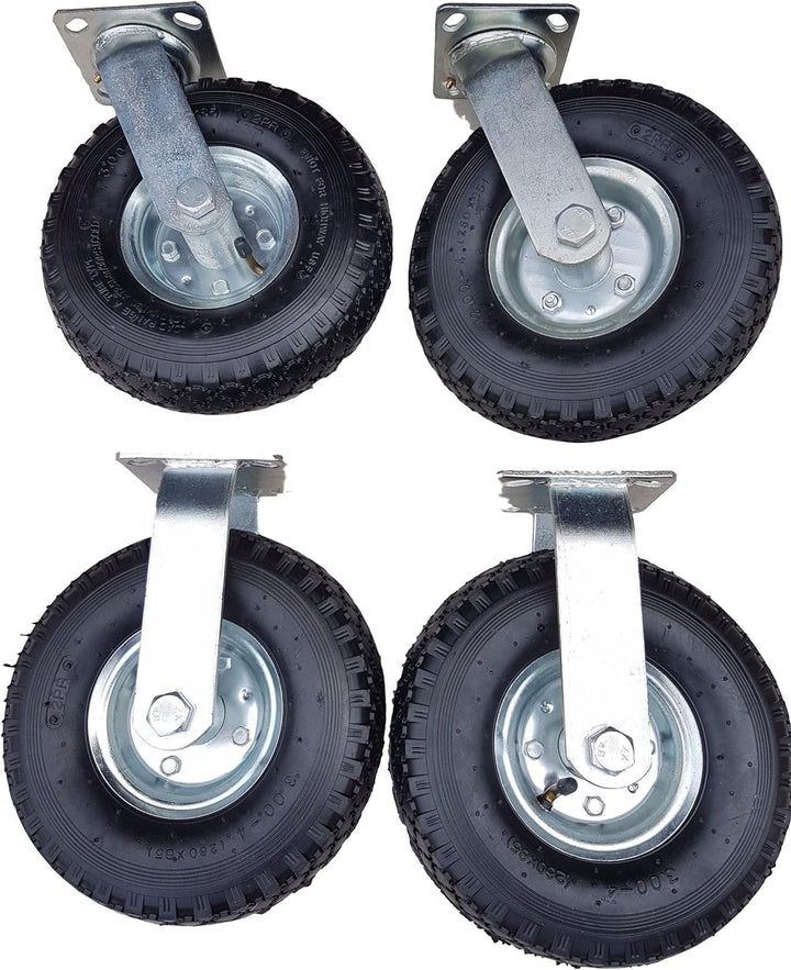 2 x Frosal Bockrolle + 2 x Lenkrolle Set Ø 260 x 85 mm | 3.00-4 Rad als 4-tlg. Set | Luftrad auf Sta