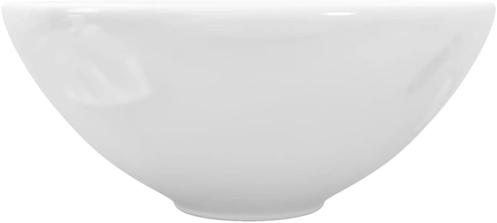 WIFESE Waschbecken Keramik Weiss 32,5x14 CM Rund Aufsatzwaschbecken Eckig Waschbecken Gäste WC Badez