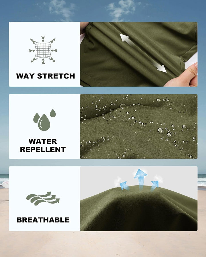 33,000ft Herren Golf Shorts Stretch Kurze Golfhosen Leichte Schnelltrocknende 11" Bermuda Shorts Kur