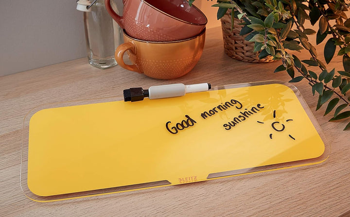 Leitz Desktop-Memoboard mit Glasoberfläche, Warmes Geld, Cosy Serie, 52690019 Desktop-Memoboard Warm