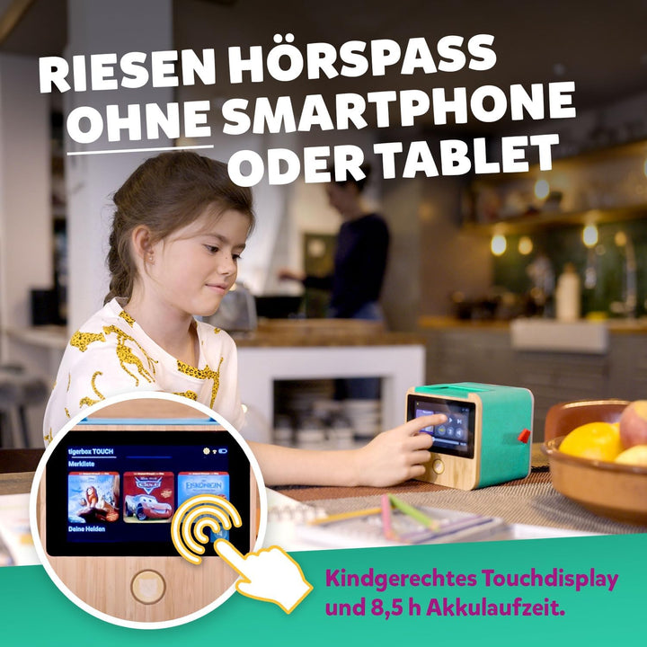 tigermedia tigerbox Touch Plus grün mit extra Langer Akkulaufzeit und Bluetooth Kopfhöreranschluss,
