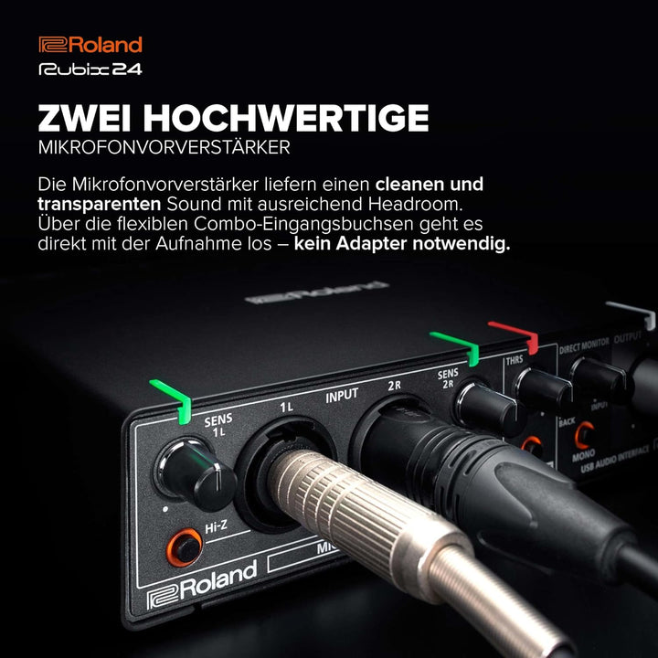 Roland RUBIX24 hochauflösendes Interface mit 2 Ein- und 4 Ausgängen, Hi-Res Interface für Mac, PC un