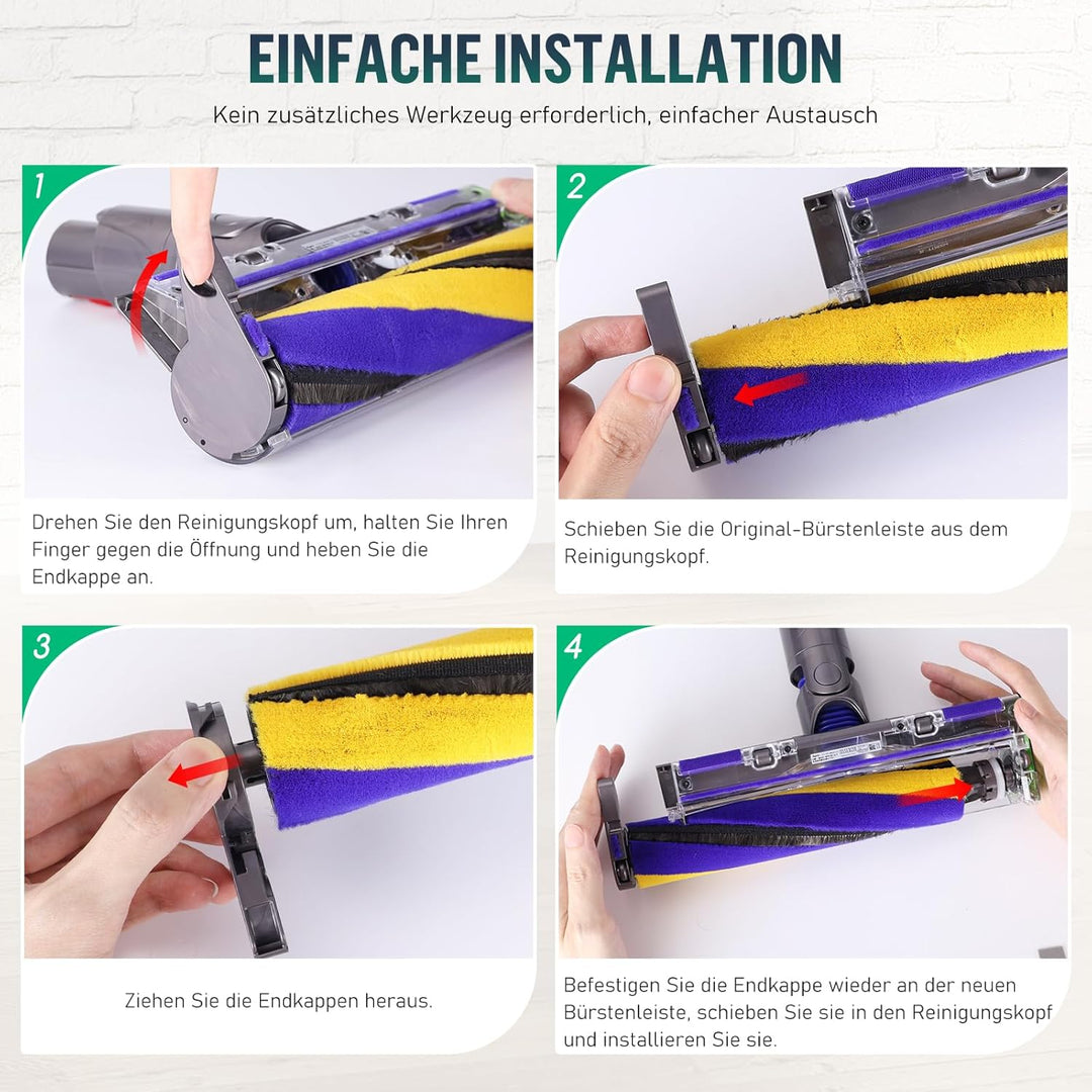 V12 Bürste für Dyson V12 Detect Slim Absolute Bürstenwalze Bürsten, Staubsauger Rolle Ersatzteile, S