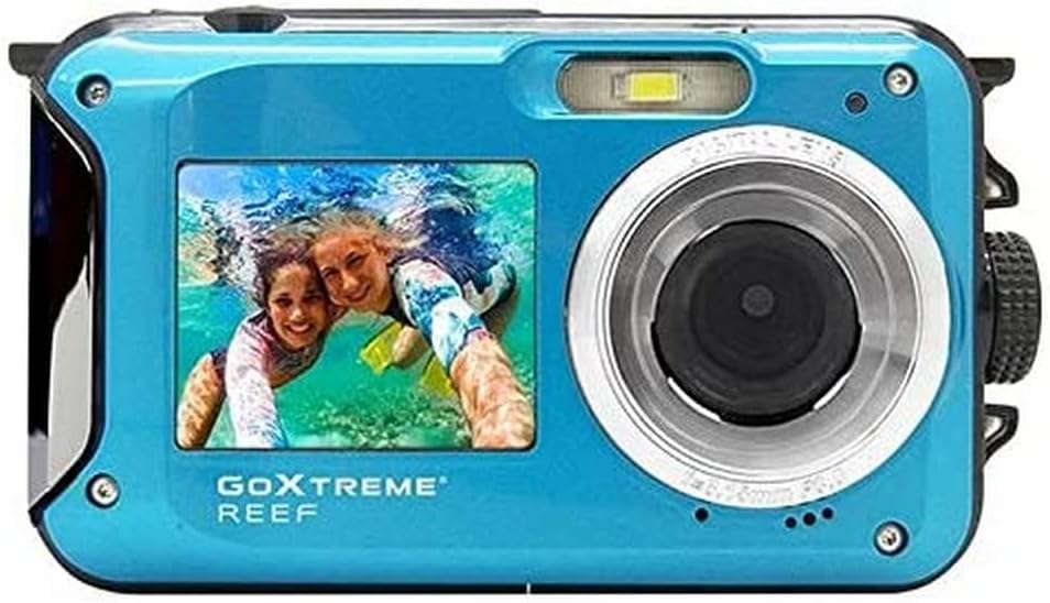GoXtreme Reef Unterwasserkamera mit Zwei Displays, wasserfest bis 3 m, bis zu 24 MP Auflösung, 4X Di