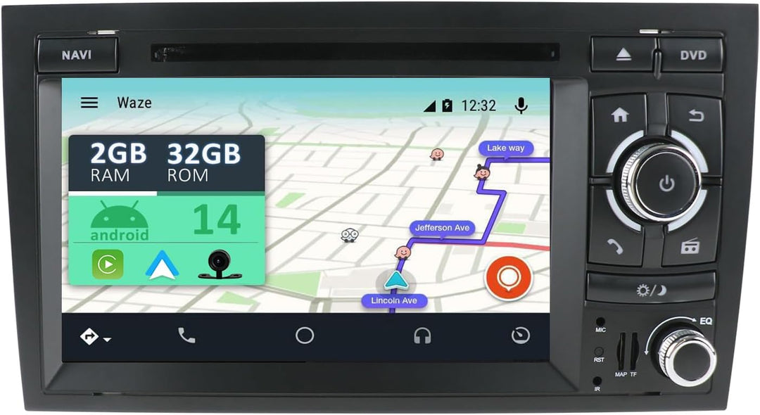 YUNTX Autoradio für Audi A4 (2003-2011) Navigation KOSTENLOSE Rückfahrkamera und Canbus | 7 Zoll | 2