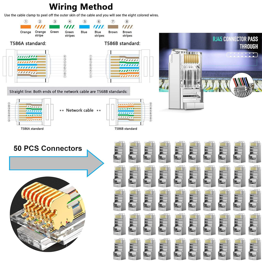 MAYLINEE Netzwerk werkzeug Set Crimpzange RJ45 Cat5 Cat6, Kabel tester Reparatur werkzeuge, Abisolie