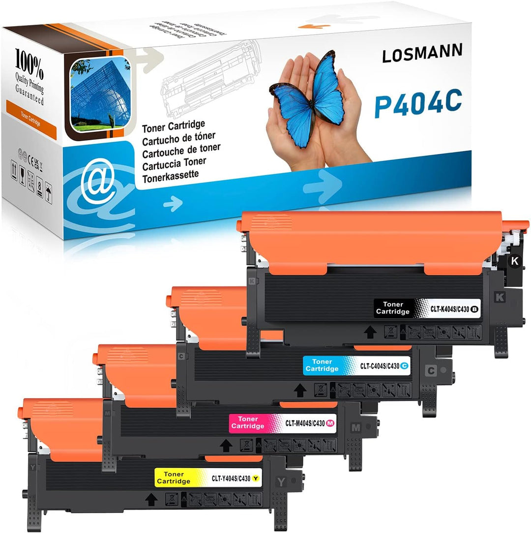 LOSMANN Toner Kompatibel für Samsung P404 CLT-P404C für Samsung 404S CLT-K404S CLT-C404S CLT-M404S C