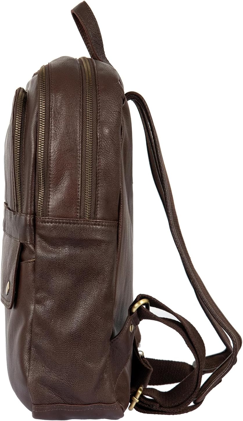 Avirex, Mayday-Kollektion, mittelgrosser Rucksack aus weichem handgetamptem Leder, Farbe Dunkelbraun