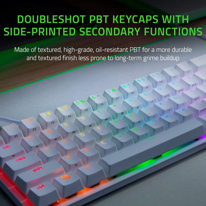 Razer Huntsman Mini Mercury (Purple Switch) - Kompakte 60% Gaming Tastatur mit opto-mechanischen Sch