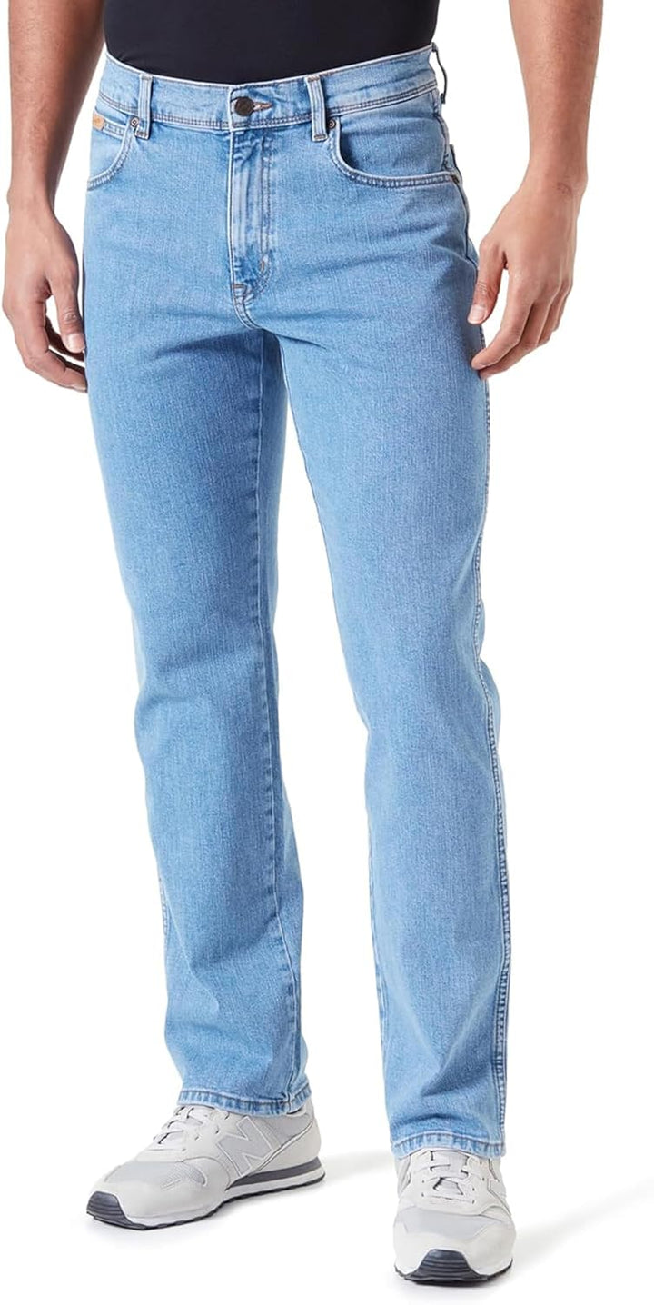 Wrangler Herren Jeans Texas - Regular Fit - Blau - Arm Strong W29-W50 Stretch 30W / 30L Good Shot, 3