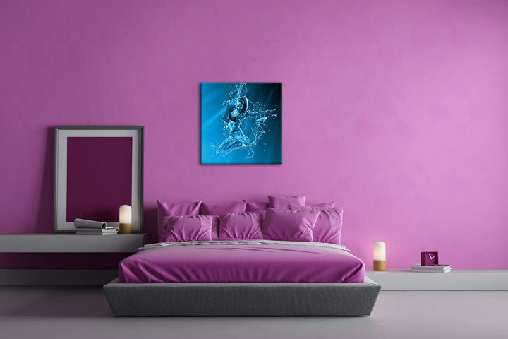 deyoli stylisher Tanz im Wasser Format: 70x70 Effekt: Monocrome Blau als Leinwand, Motiv fertig gera