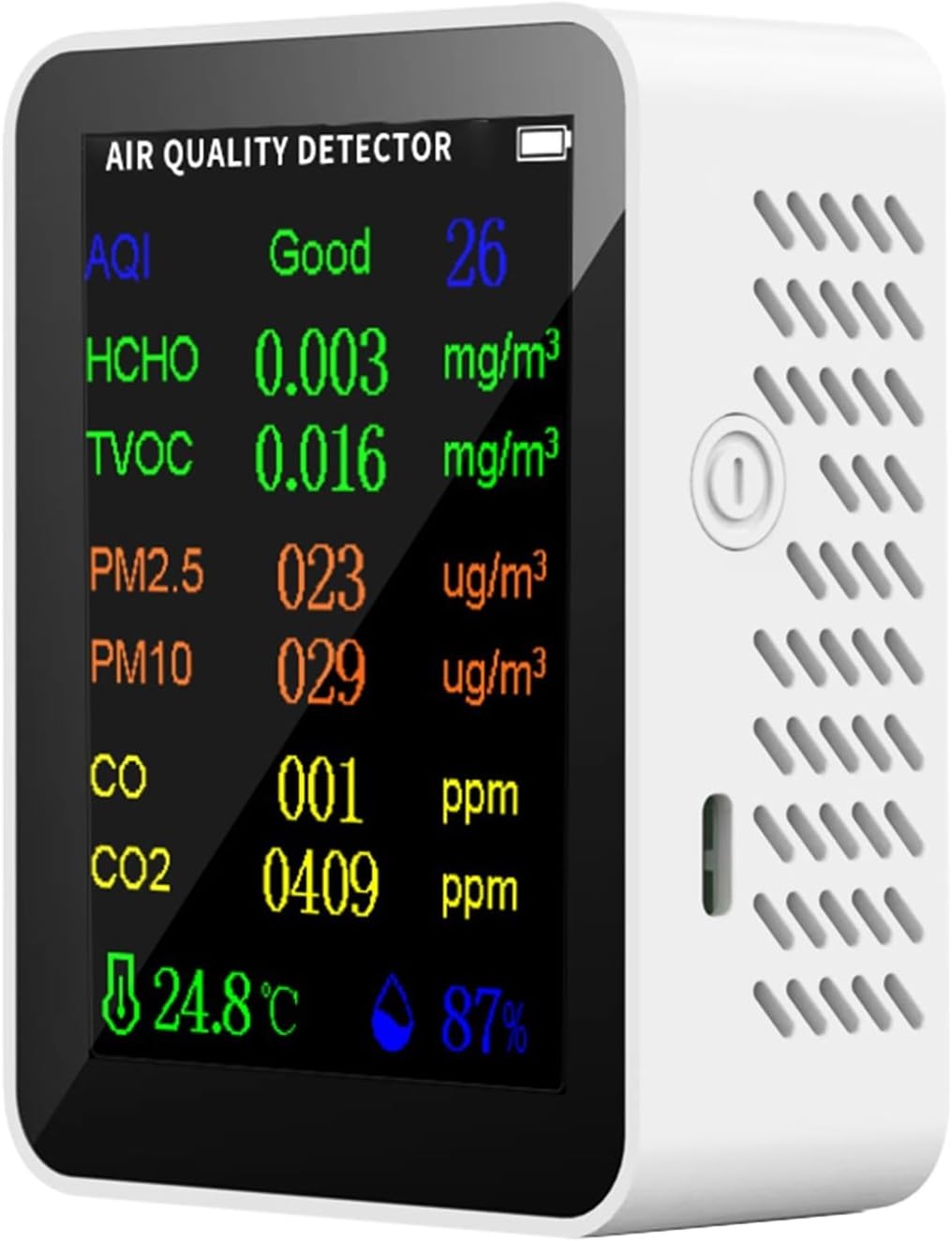 SPORTARC Luftqualitätsmessgerät 10 in1 PM2.5 PM10 HCHO AQI Temperatur Luftfeuchtigkeit Tester