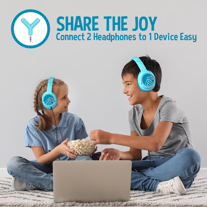 PowerLocus Bobo Bluetooth Kopfhörer Kinder, Kinderkopfhörer Over Ear mit 74/85/94dB Lautstärkebegren