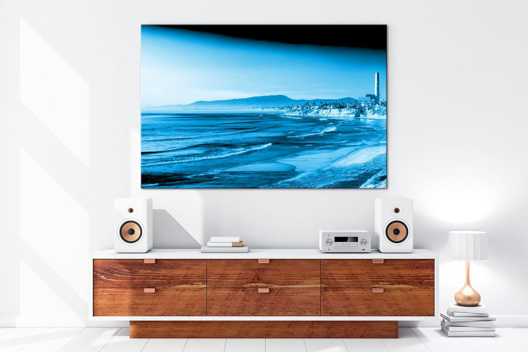 deyoli zauberhafte Küste von Kalifornien Format: 80x60 Effekt: Monocrome Blau als Leinwand, Motiv fe