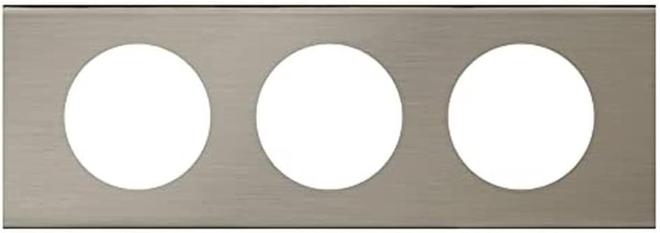 Legrand Céliane2 Rahmen für 3 Steckdosen, grau, LEG69103 Gebürsteter Stahl, Gebürsteter Stahl