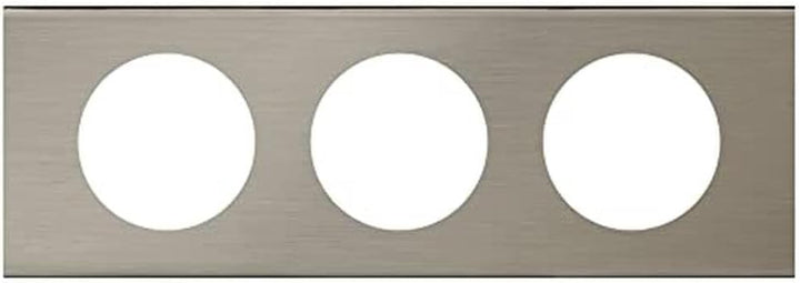Legrand Céliane2 Rahmen für 3 Steckdosen, grau, LEG69103 Gebürsteter Stahl, Gebürsteter Stahl