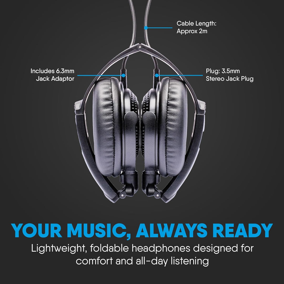 Carry-on FH50 Halbgeschlossene On-Ear Klappkopfhörer 2m Kabel mit 3,5mm Klinkenstecker inklusive 6,3