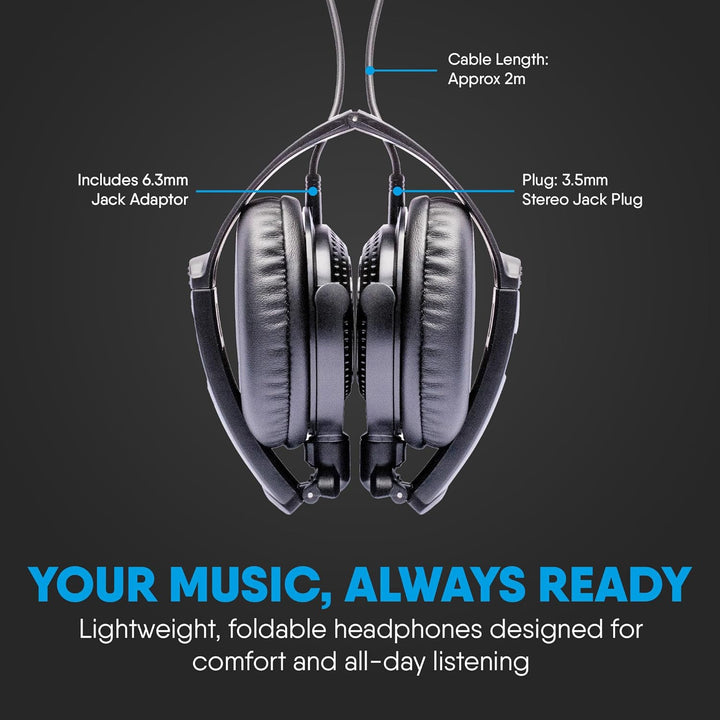 Carry-on FH50 Halbgeschlossene On-Ear Klappkopfhörer 2m Kabel mit 3,5mm Klinkenstecker inklusive 6,3