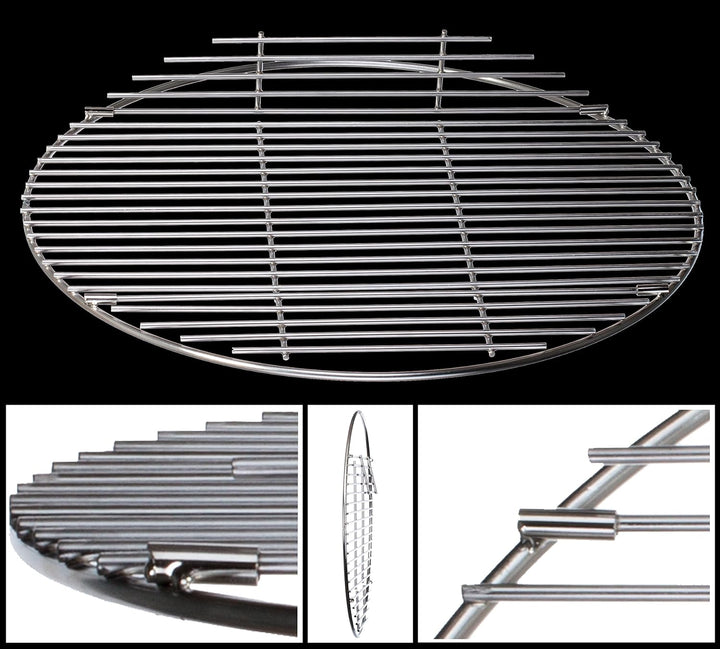 Grillrost Edelstahl Rostauflage klappbar Rostfrei von Brandsseller Rund Ø 54,5 cm für Weber 57 cm ge