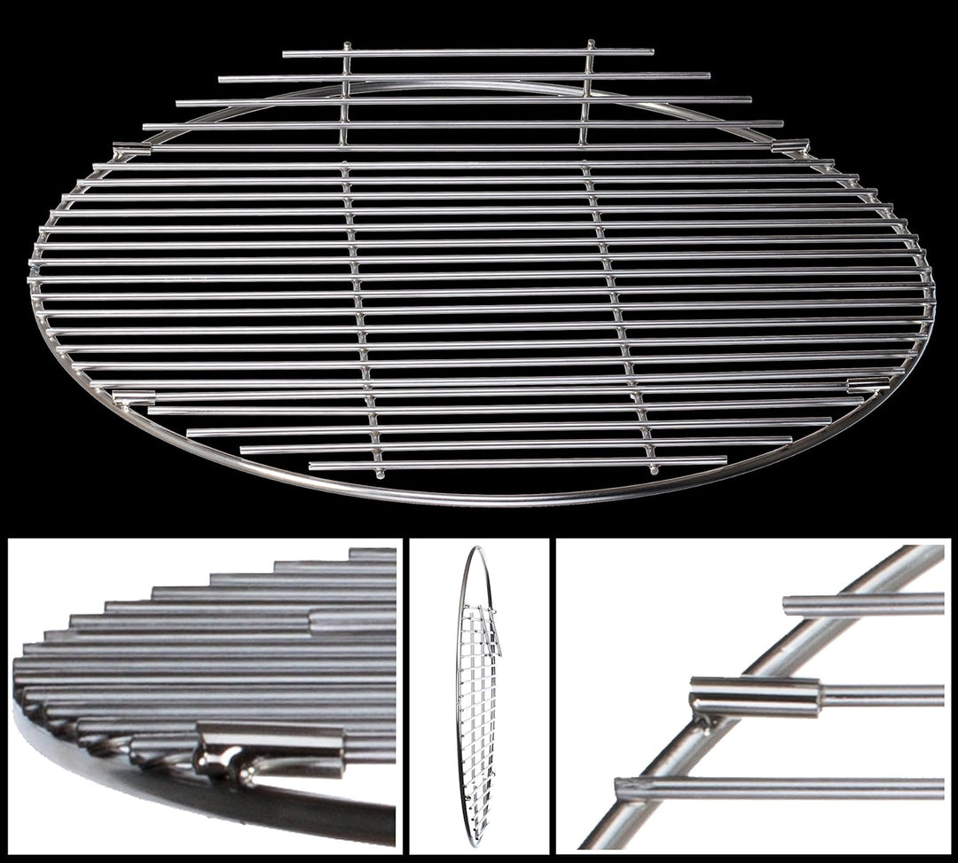 Grillrost Edelstahl Rostauflage klappbar Rostfrei von Brandsseller Rund Ø 54,5 cm für Weber 57 cm ge