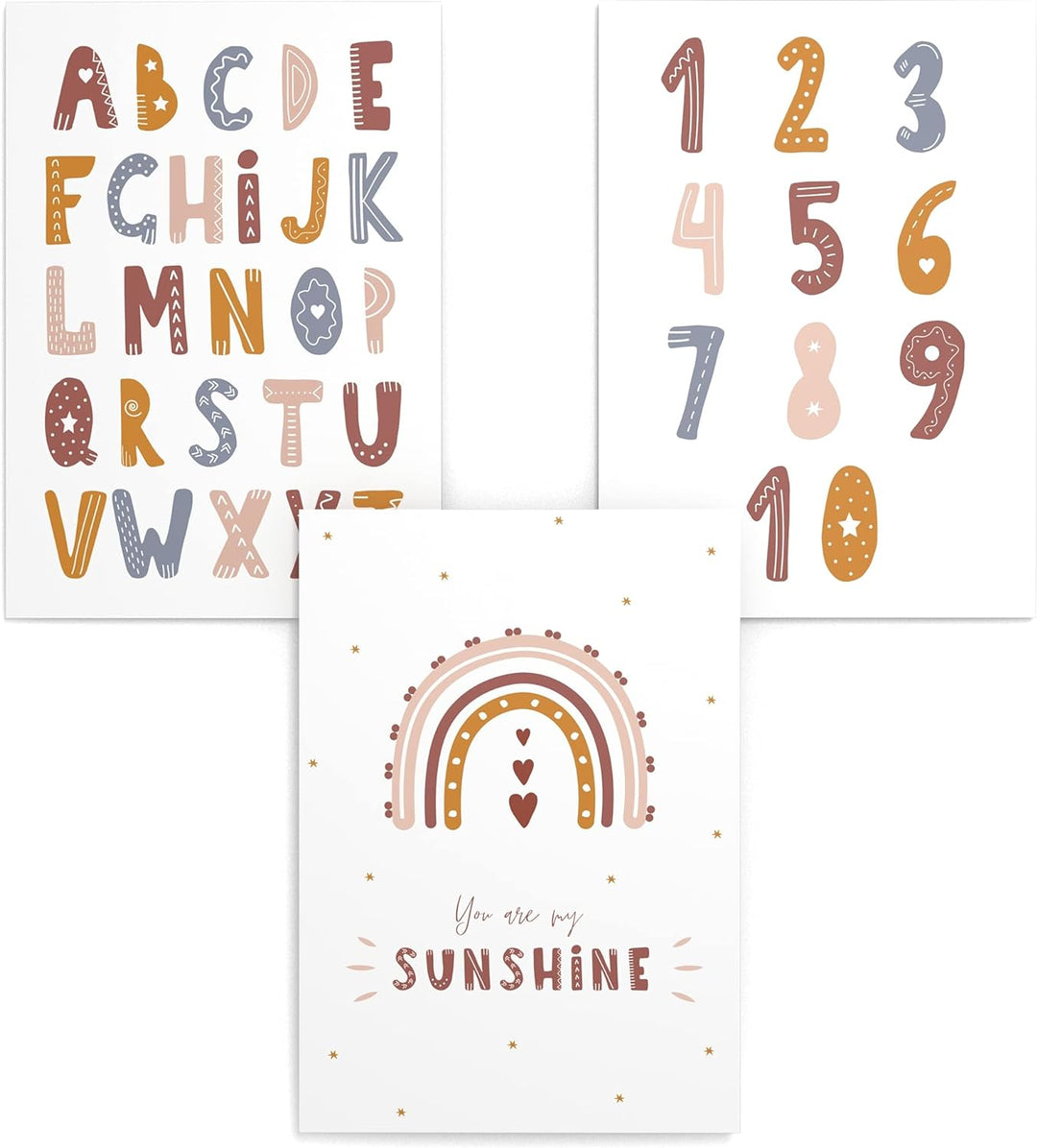 Papierschmiede® Kinderposter 3er Set Lernposter, DIN A2 Wanddeko, Geschenk für Mädchen & Jungen Kind