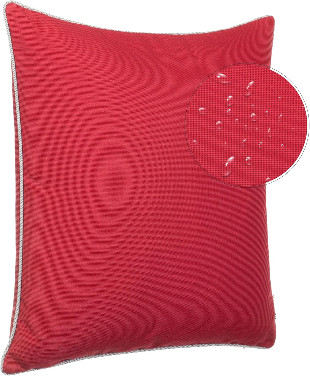 Brandsseller Outdoor Garten Kissen Dekokissen mit Paspel - Garngefärbt Uni Schmutz- und Wasserabweis