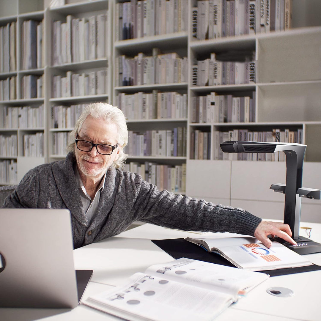 CZUR ET24 Pro Professioneller Buchscanner mit HDMI, 24MP Dokumentenscanner A3 Scanner mit Laser Verf