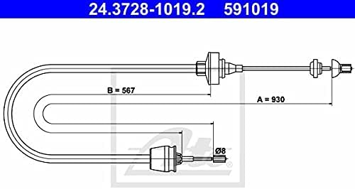 ATE 24.3728-1019.2 Seilzug, Kupplungsbetätigung
