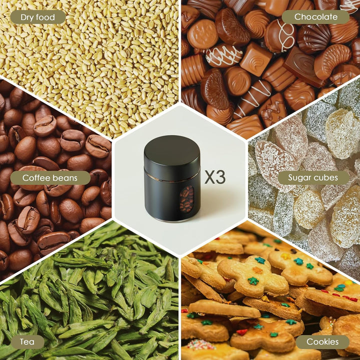 Enfmay Kaffeedose Luftdicht, Glas Vorratsdose, Kaffeedose für Tee Nüsse Kakao mit Transparentem Fens