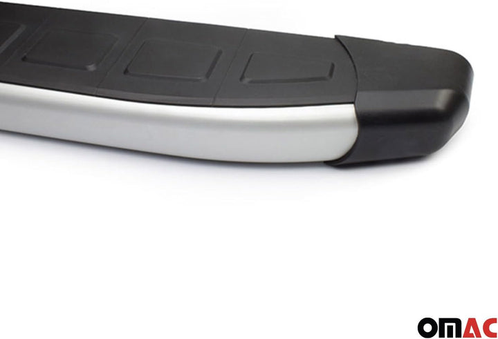 OMAC Schweller Seitenbretter Trittbretter kompatibel mit Renault Kadjar 2015-2022 Alu Schwarz-Silber