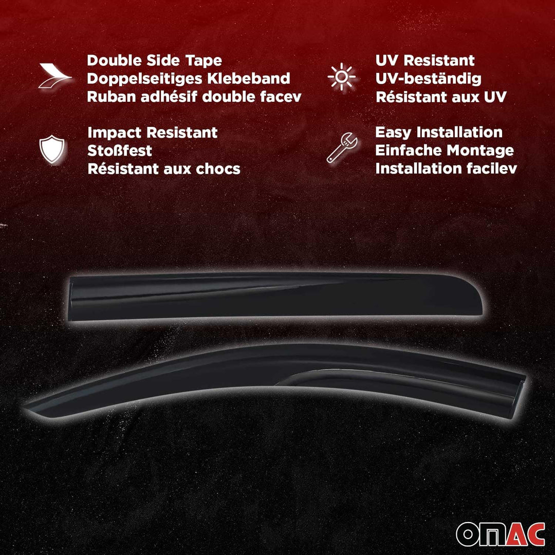 OMAC Regenabweiser Windabweiser kompatibel mit FIAT Fullback 2016-2021 Windschutz Schwarz 4 TLG