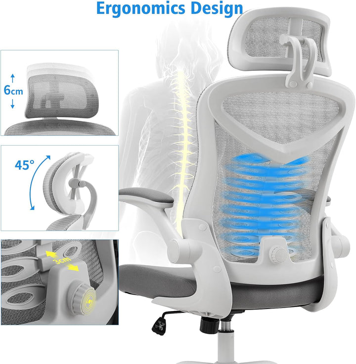 Bürostuhl Ergonomischer Computer-Verstellbarer Schreibtischstuhl, verstellbare Lendenwirbelstütze mi