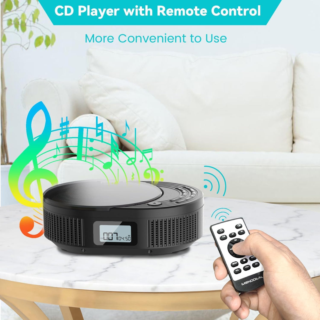 NEU 2024 CD Player Tragbar, Monodeal CD Player Bluetooth & Radio FM 2 in 1, Wiederaufladbar Tragbare