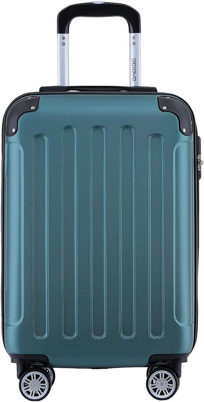 BEIBYE- Hartschalenkoffer Koffer Trolley Rollkoffer Reisekoffer Zahlenschloss 4 Zwilings-Rollen (For