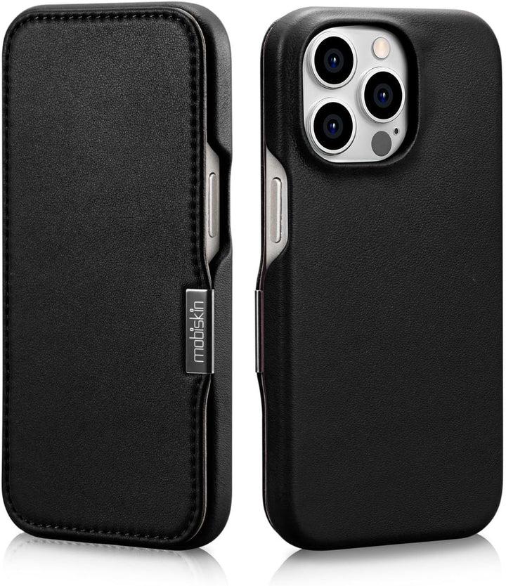 Mobiskin Hülle für iPhone 15 PRO (6,1 Zoll), Handyhülle mit Leder, Case kompatibel mit MagSafe, Schu